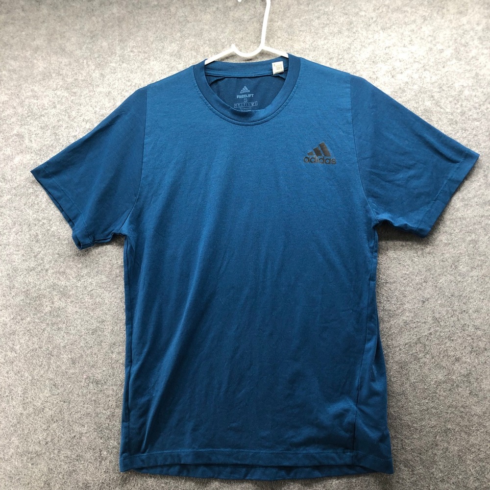 Adidas FreeLift Climalite T Shirt Mens Small Blue Short Sleeve Gym Workout Tee